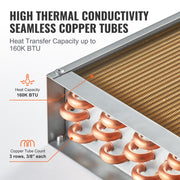 20"x 20" Heat Exchanger Water to Air 3-Row 3/8" Copper Ports 242 Fins V952-CPGSHRQ202001R9UUV0