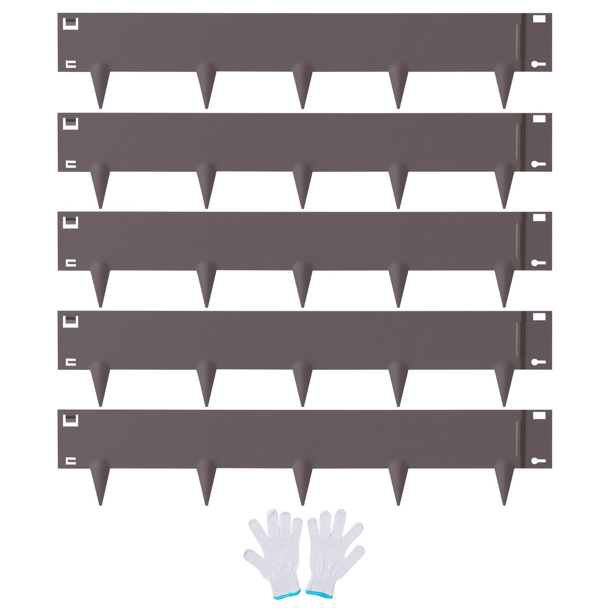 Steel Landscape Edging, 5-pack Steel Garden Edging Borders, 39" L x 5" H Strips, Hammer-in Edging Border, V952-CPPZ5INCH162R3IS3V0