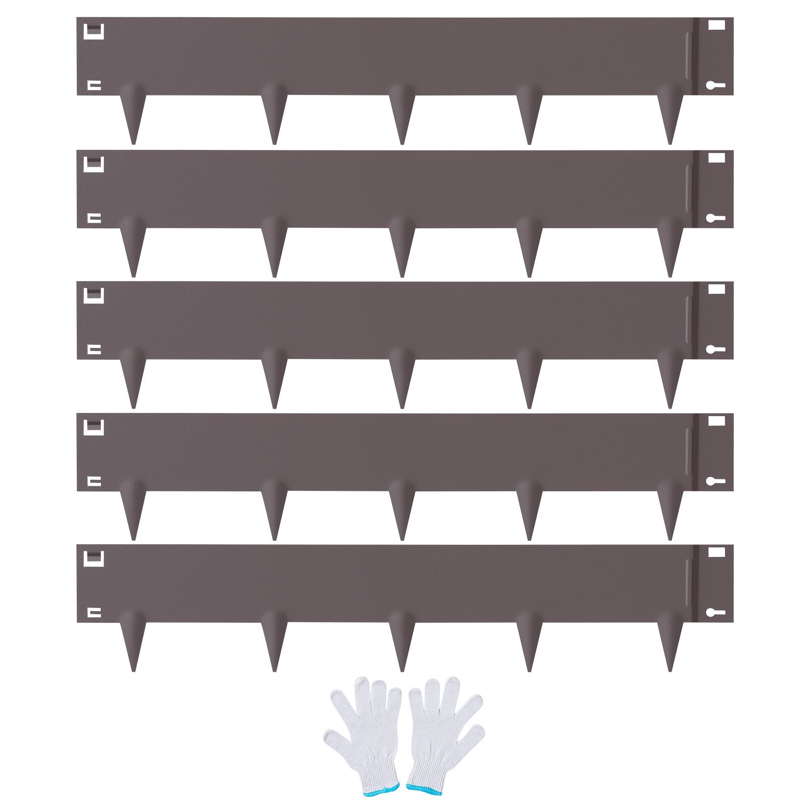 Steel Landscape Edging, 5-pack Steel Garden Edging Borders, 39" L x 5" H Strips, Hammer-in Edging Border, V952-CPPZ5INCH162R3IS3V0