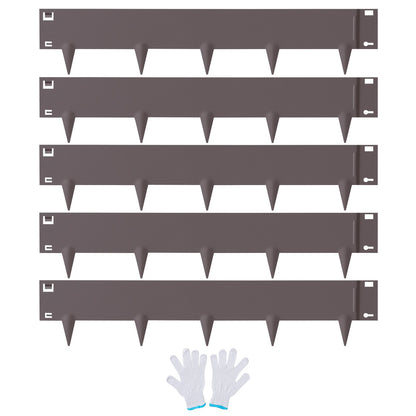 Steel Landscape Edging, 5-pack Steel Garden Edging Borders, 39" L x 5" H Strips, Hammer-in Edging Border, V952-CPPZ5INCH162R3IS3V0