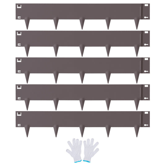 Steel Landscape Edging, 5-pack Steel Garden Edging Borders, 39" L x 5" H Strips, Hammer-in Edging Border, V952-CPPZ5INCH162R3IS3V0