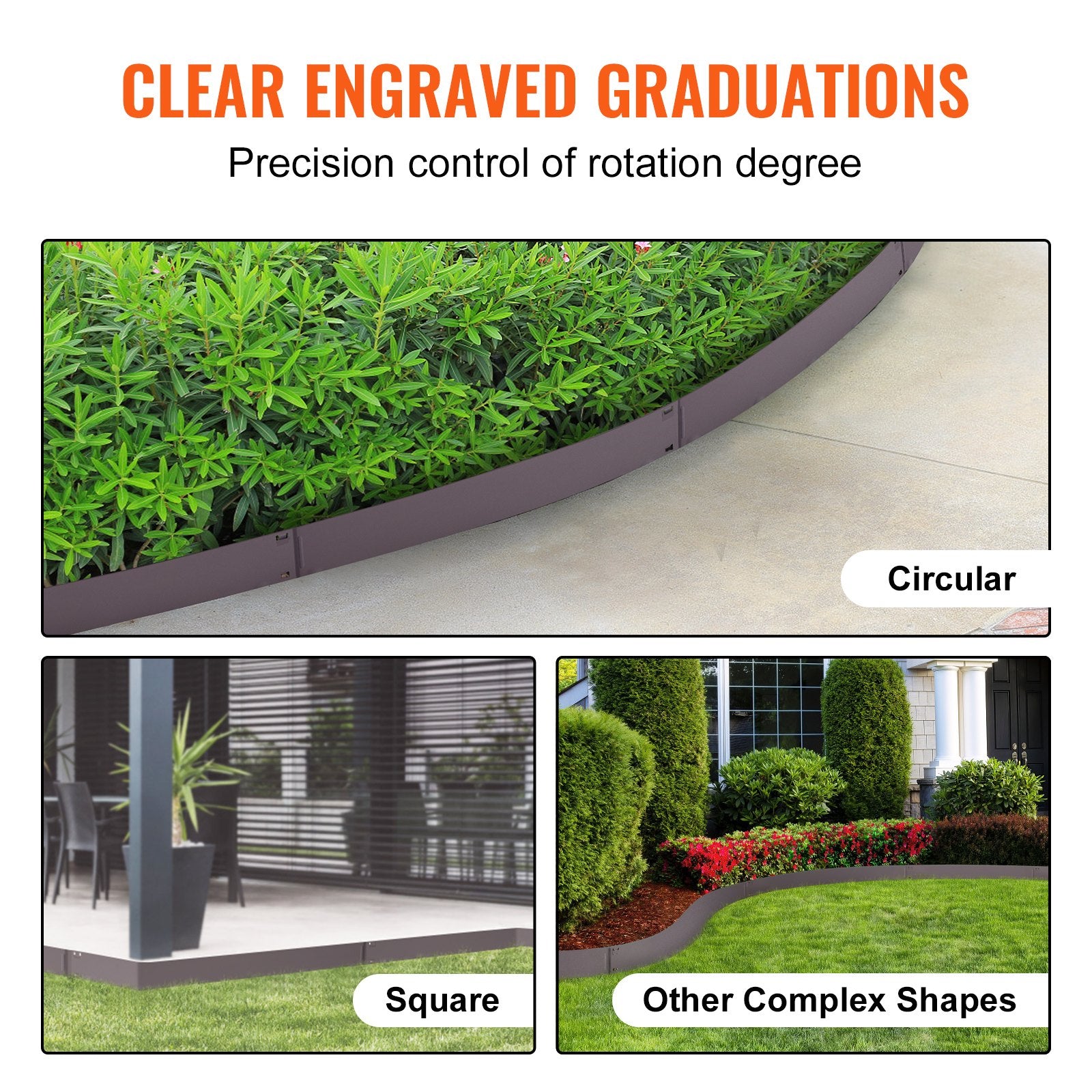 Steel Landscape Edging, 5-pack Steel Garden Edging Borders, 39" L x 5" H Strips, Hammer-in Edging Border, V952-CPPZ5INCH162R3IS3V0