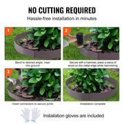 Steel Landscape Edging, 5-pack Steel Garden Edging Borders, 39" L x 5" H Strips, Hammer-in Edging Border, V952-CPPZ5INCH162R3IS3V0