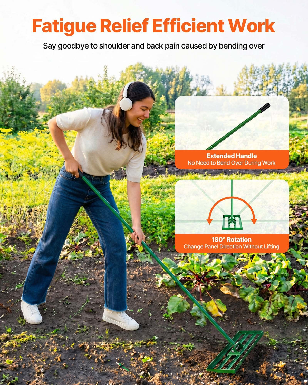Lawn Leveling Rake, 30"x10" Level Lawn Tool, Heavy-duty Lawn Leveler with 78" Steel Extended Handle, Yard V952-CPPZP1030000Q4VM8002V0