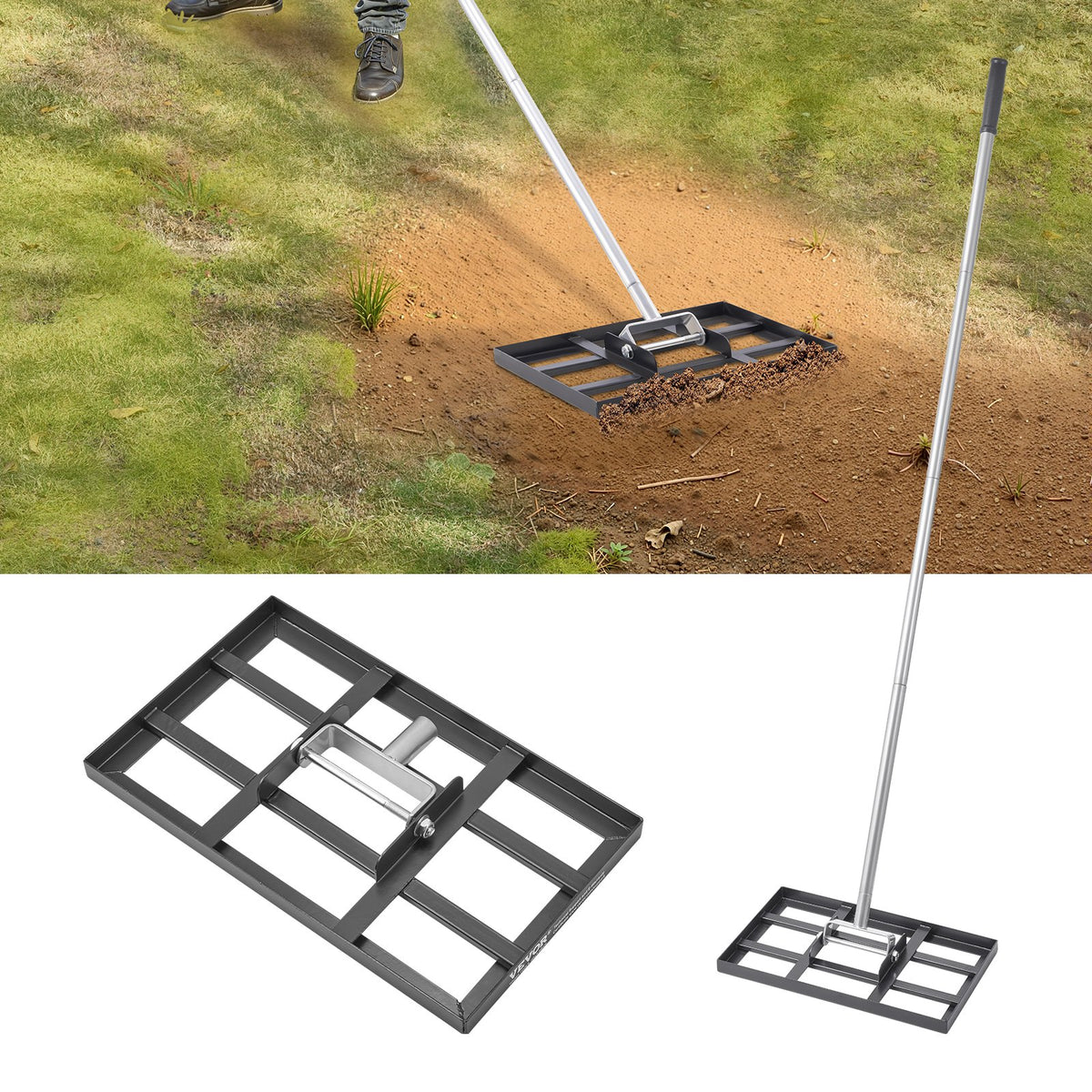 254 x 430 mm Lawn Leveling Rake 1980 mm Adjustable Handle for Yard Golf Court V952-CPPZPEKCGK1095NBKV0