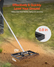 254 x 430 mm Lawn Leveling Rake 1980 mm Adjustable Handle for Yard Golf Court V952-CPPZPEKCGK1095NBKV0