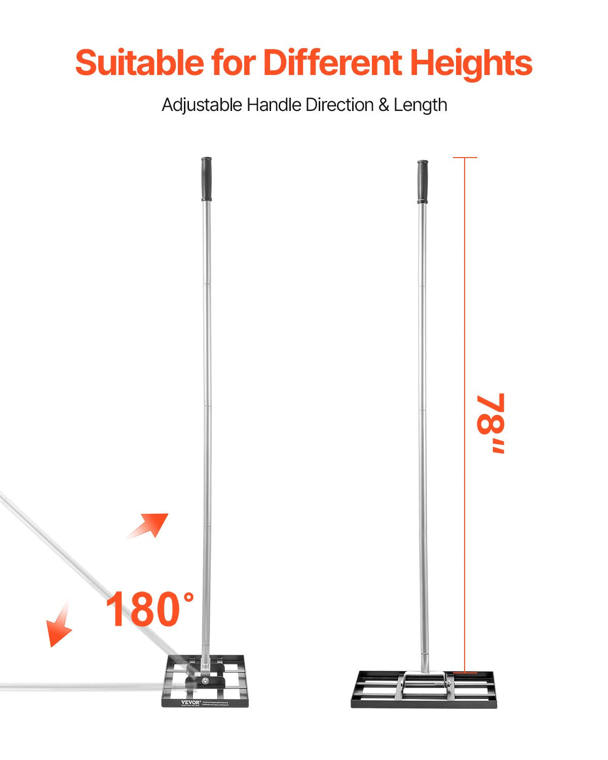 254 x 430 mm Lawn Leveling Rake 1980 mm Adjustable Handle for Yard Golf Court V952-CPPZPEKCGK1095NBKV0