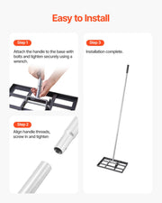 254 x 430 mm Lawn Leveling Rake 1980 mm Adjustable Handle for Yard Golf Court V952-CPPZPEKCGK1095NBKV0
