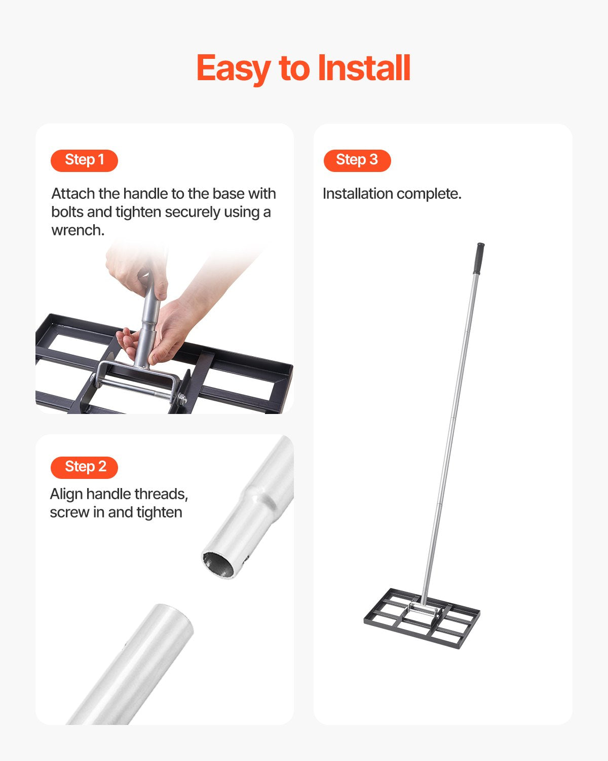 254 x 430 mm Lawn Leveling Rake 1980 mm Adjustable Handle for Yard Golf Court V952-CPPZPEKCGK1095NBKV0