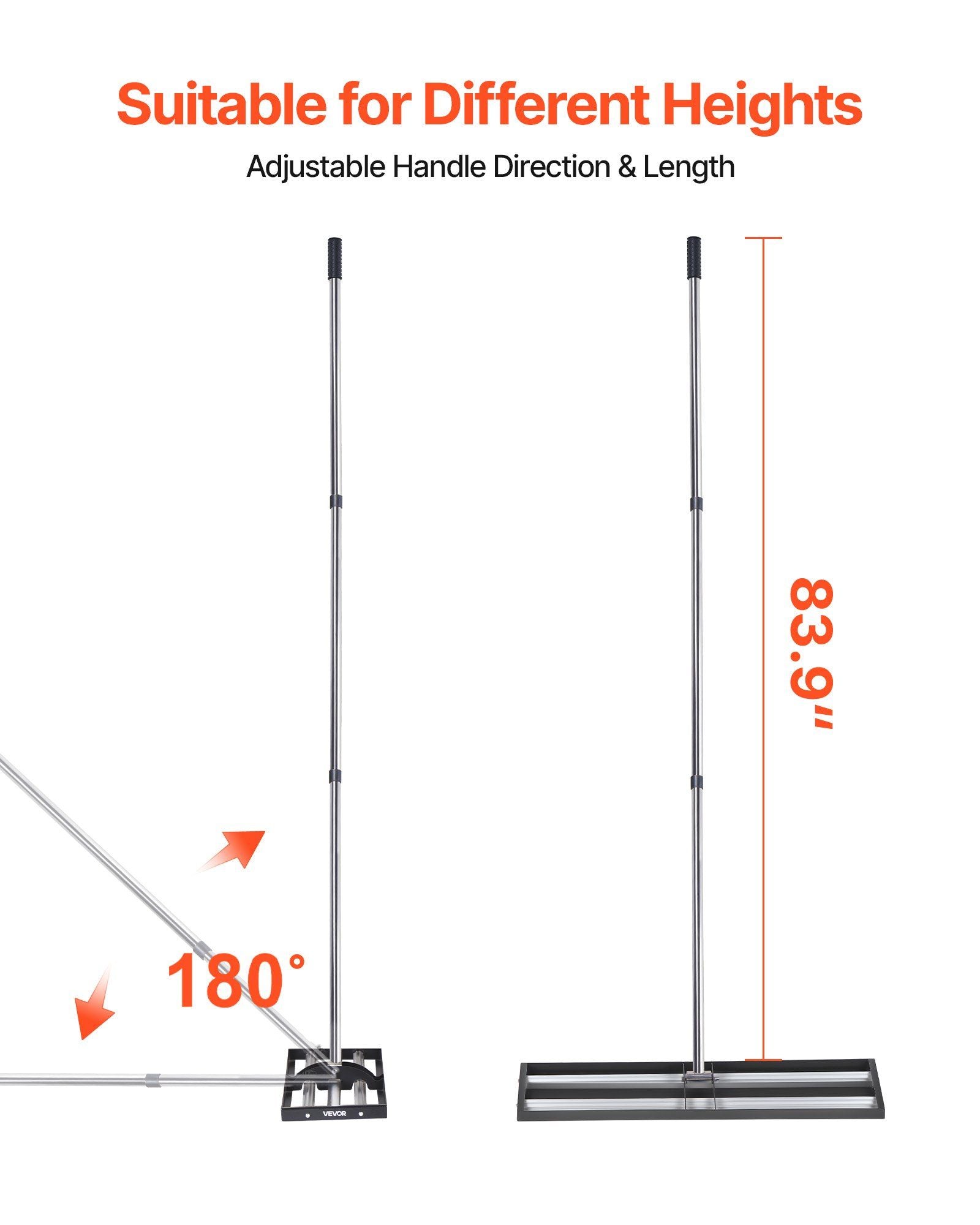 Updated Lawn Leveling Rake with Roller, 30" x 10" Stainless Steel Lawn Leveler with 83.9" Adjustable Handle, V952-CPPZPEKGLK104T4UG002V0