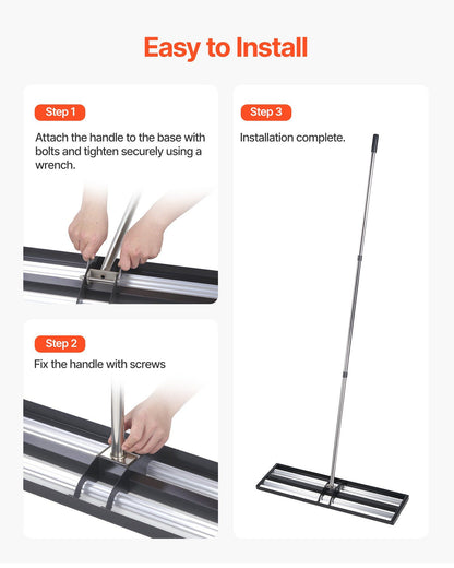 Updated Lawn Leveling Rake with Roller, 30" x 10" Stainless Steel Lawn Leveler with 83.9" Adjustable Handle, V952-CPPZPEKGLK104T4UG002V0