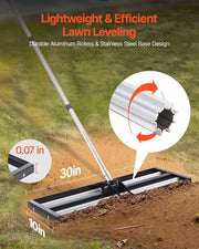 254 x 762 mm Lawn Leveling Rake with 2130 mm Adjustable Handle for Yard Garden V952-CPPZPEKGLK104T4UGV0