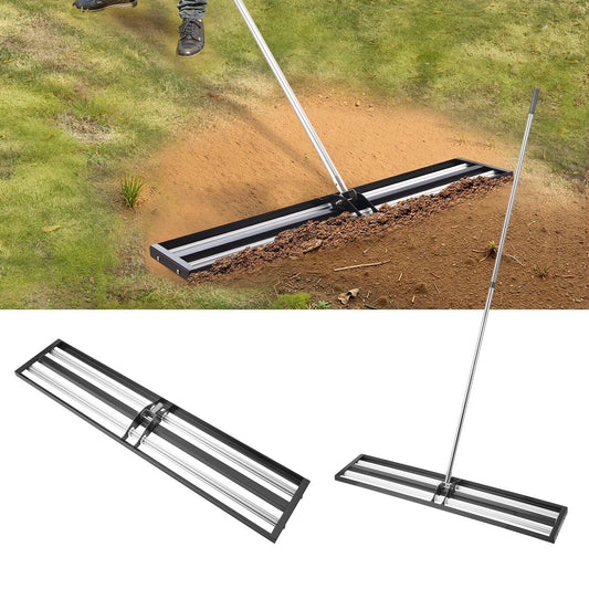 254 x 1219 mm Lawn Leveling Rake with 2130 mm Adjustable Handle for Yard Garden V952-CPPZPEKGLK10BJFKJV0