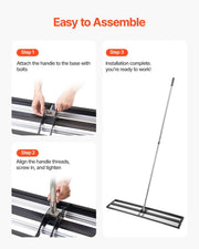 254 x 1219 mm Lawn Leveling Rake with 2130 mm Adjustable Handle for Yard Garden V952-CPPZPEKGLK10BJFKJV0