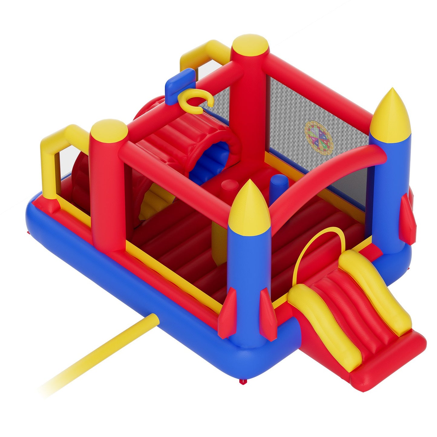 Inflatable Bounce House, Outdoor High Quality Playhouse Trampoline, Jumping Bouncer with Blower, Slide, and V952-CQCBBHYC101164JT9V3