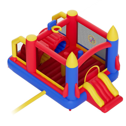 Inflatable Bounce House, Outdoor High Quality Playhouse Trampoline, Jumping Bouncer with Blower, Slide, and Storage Bag, Family Backyard Bouncy Castle, for Kid Ages 3_8 Years, 4.0x2.4x2.4m