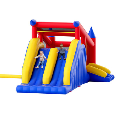 Inflatable Bounce House, Outdoor High Quality Playhouse Trampoline, Jumping Bouncer with Blower, Slide, and V952-CQCBBHYC10118FQ7MV3