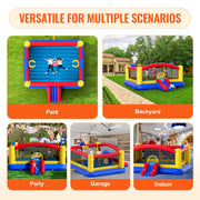 Inflatable Bounce House, Outdoor High Quality Playhouse Trampoline, Jumping Bouncer with Blower, Slide, and V952-CQCBBHYC2021Z5HY3V3