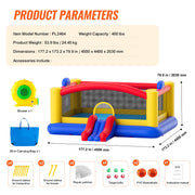 Inflatable Bounce House, Outdoor High Quality Playhouse Trampoline, Jumping Bouncer with Blower, Slide, and V952-CQCBBHYC2021Z5HY3V3