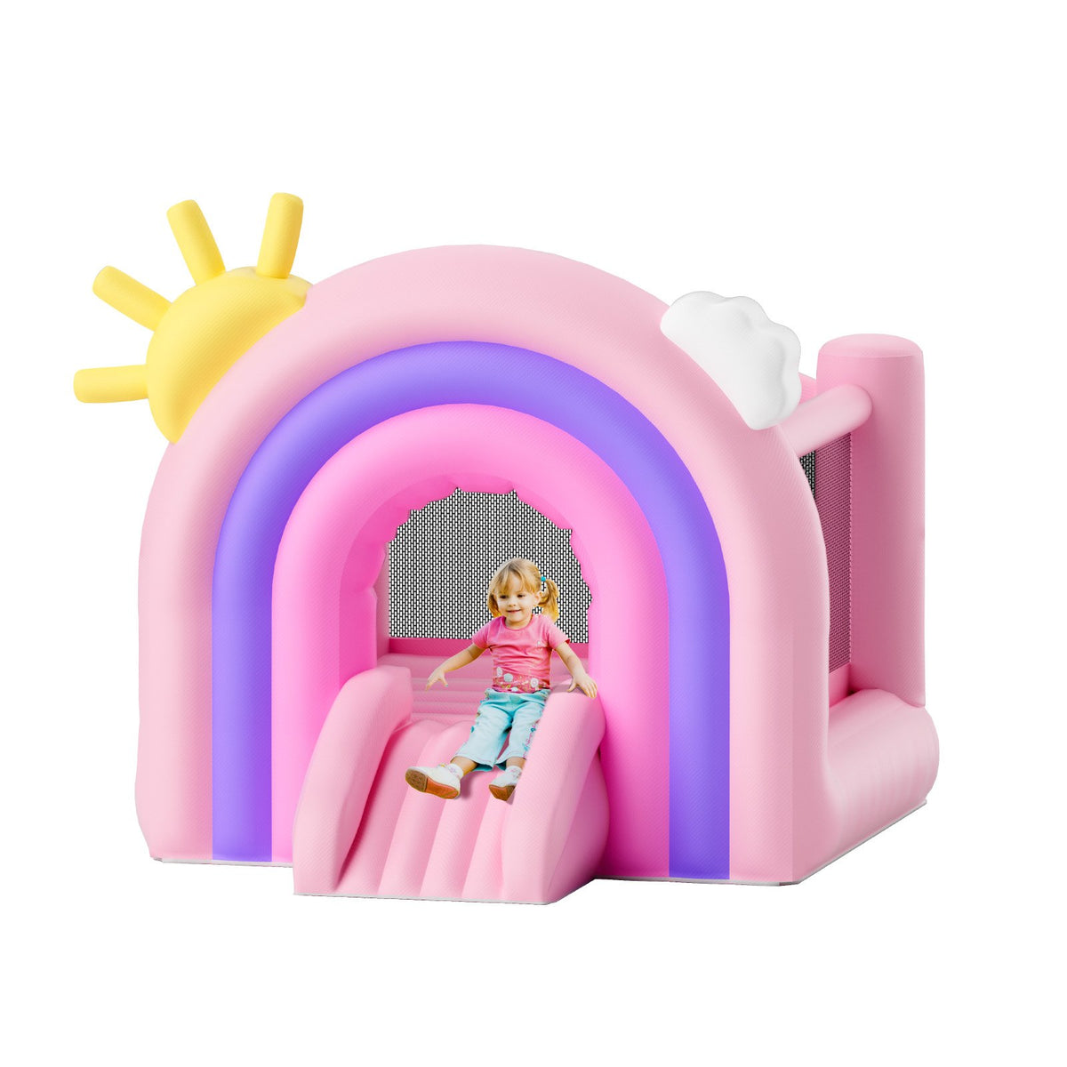 Inflatable Bounce House, Indoor Outdoor Playhouse Trampoline, Kid Jumping Bouncer with Blower, Slide, Storage V952-CQCBBHYC6PFMU2TRRV3