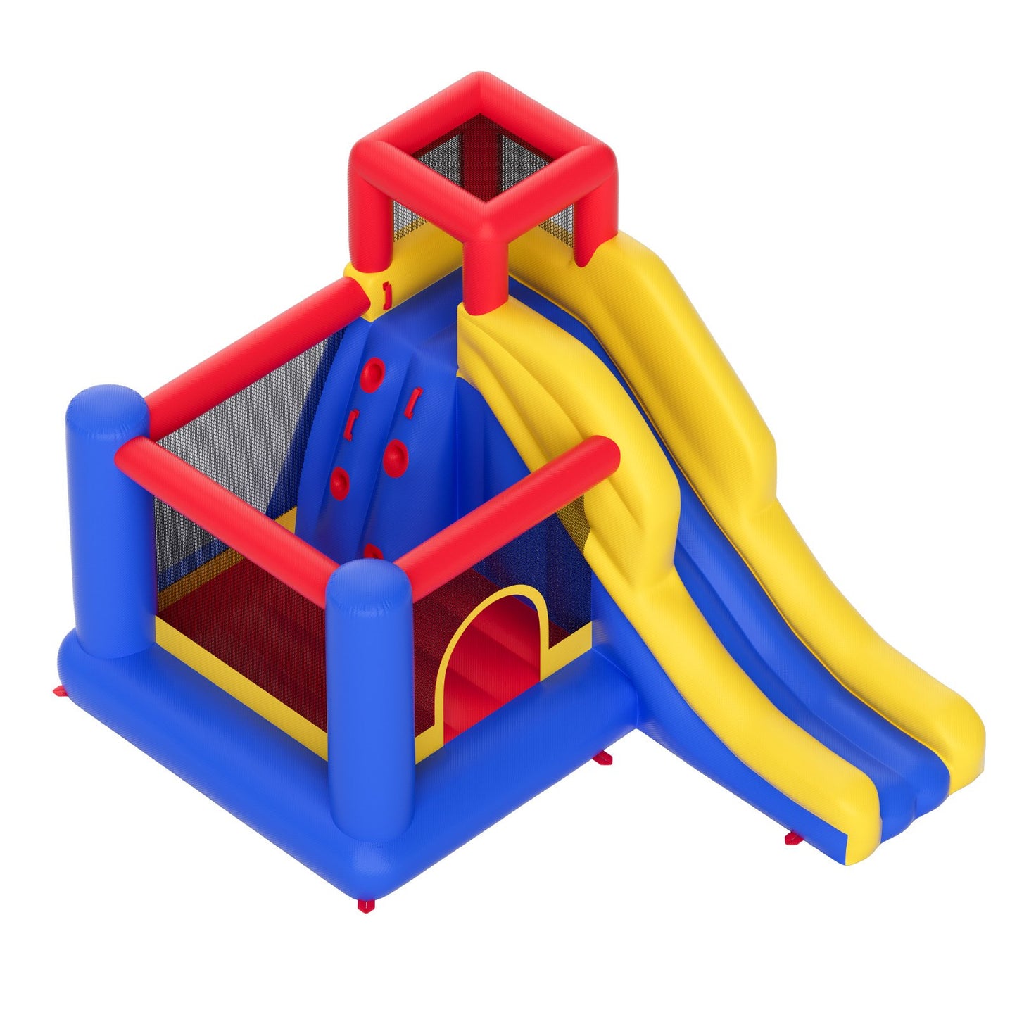 Inflatable Bounce House, Outdoor High Quality Playhouse Trampoline, Jumping Bouncer with Blower, Slide, and V952-CQCBBHYC910PO49AIV3