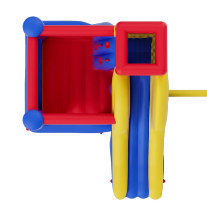 Inflatable Bounce House, Outdoor High Quality Playhouse Trampoline, Jumping Bouncer with Blower, Slide, and V952-CQCBBHYC910PO49AIV3