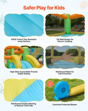 Inflatable Bounce House, 3.82 x 3.98 x 1.97 m Inflatable Bounce House Water Slide, Bouncer Castle with Castle V952-CQCBKWSLXSCXQDNIX001V3