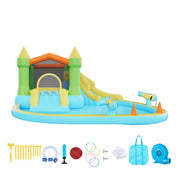Inflatable Bounce House, 3.82 x 3.98 x 1.97 m Inflatable Bounce House Water Slide, Bouncer Castle with Castle V952-CQCBKWSLXSCXQDNIX001V3