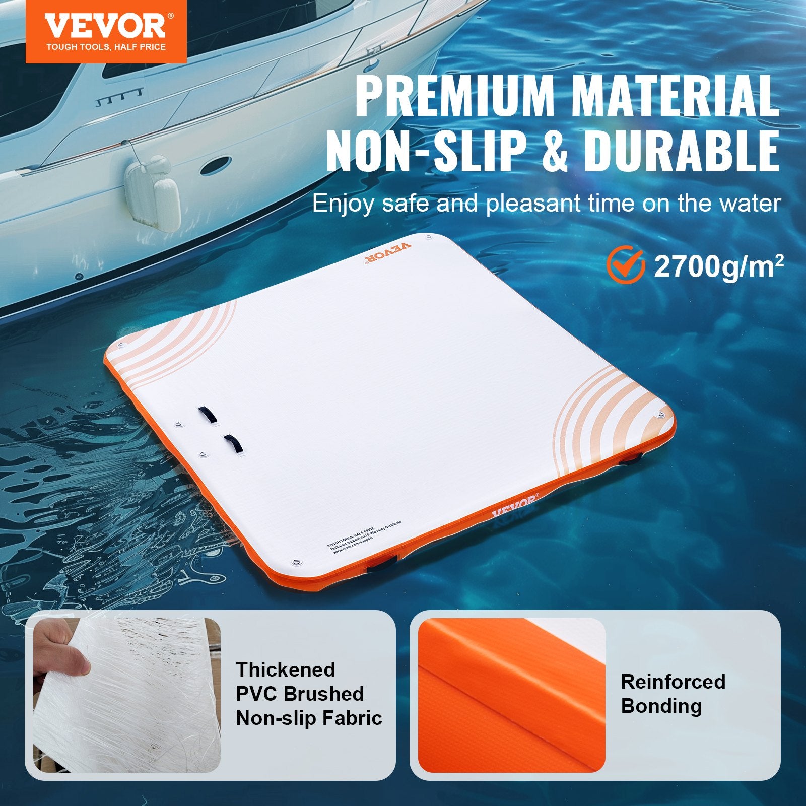 Inflatable Floating Dock, 10 x 10FT Inflatable Dock Platform, Non-Slip Water Floating Dock Mat with Portable V952-CQFT10X6FTBJGZ8S7V0