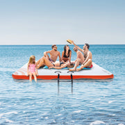 Inflatable Floating Dock, 10 x 10FT Inflatable Dock Platform, Non-Slip Water Floating Dock Mat with Portable V952-CQFT10X6FTBJGZ8S7V0