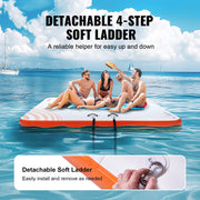 Inflatable Floating Dock, 7 x 7FT Inflatable Dock Platform, Non-Slip Water Floating Dock Mat with Portable V952-CQFT7X7FTBJHTBHI7V0