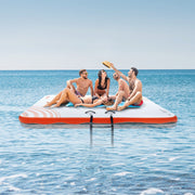 Inflatable Floating Dock, 7 x 7FT Inflatable Dock Platform, Non-Slip Water Floating Dock Mat with Portable V952-CQFT7X7FTBJHTBHI7V0
