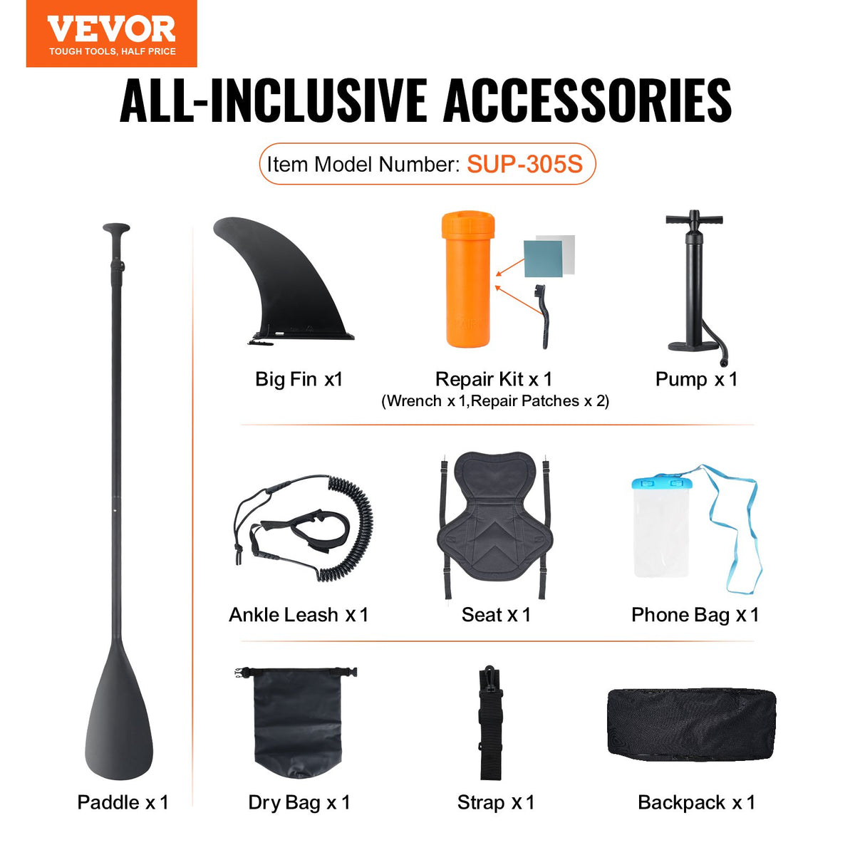 Inflatable Stand Up Paddle Board, 152 mm SUP Paddleboard with Removable Kayak Seat, Board Accessories, Pump, V952-CQJBDZYKDZYKM6UX7V0