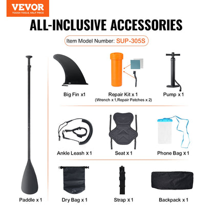 Inflatable Stand Up Paddle Board, 152 mm SUP Paddleboard with Removable Kayak Seat, Board Accessories, Pump, V952-CQJBDZYKDZYKM6UX7V0