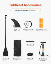 Inflatable Stand Up Paddle Board, 3.53m x 89cm x 15cm Wide Ultra-Light SUP Paddleboard, All Accessories V952-CQJBPTK116FTSGCXH001V0