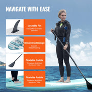 Inflatable Stand Up Paddle Board, 152 mm Wide SUP Paddleboard, with Board Accessories, Pump, Paddle, Fin, V952-CQJBPTKPTKBL13VK8V0
