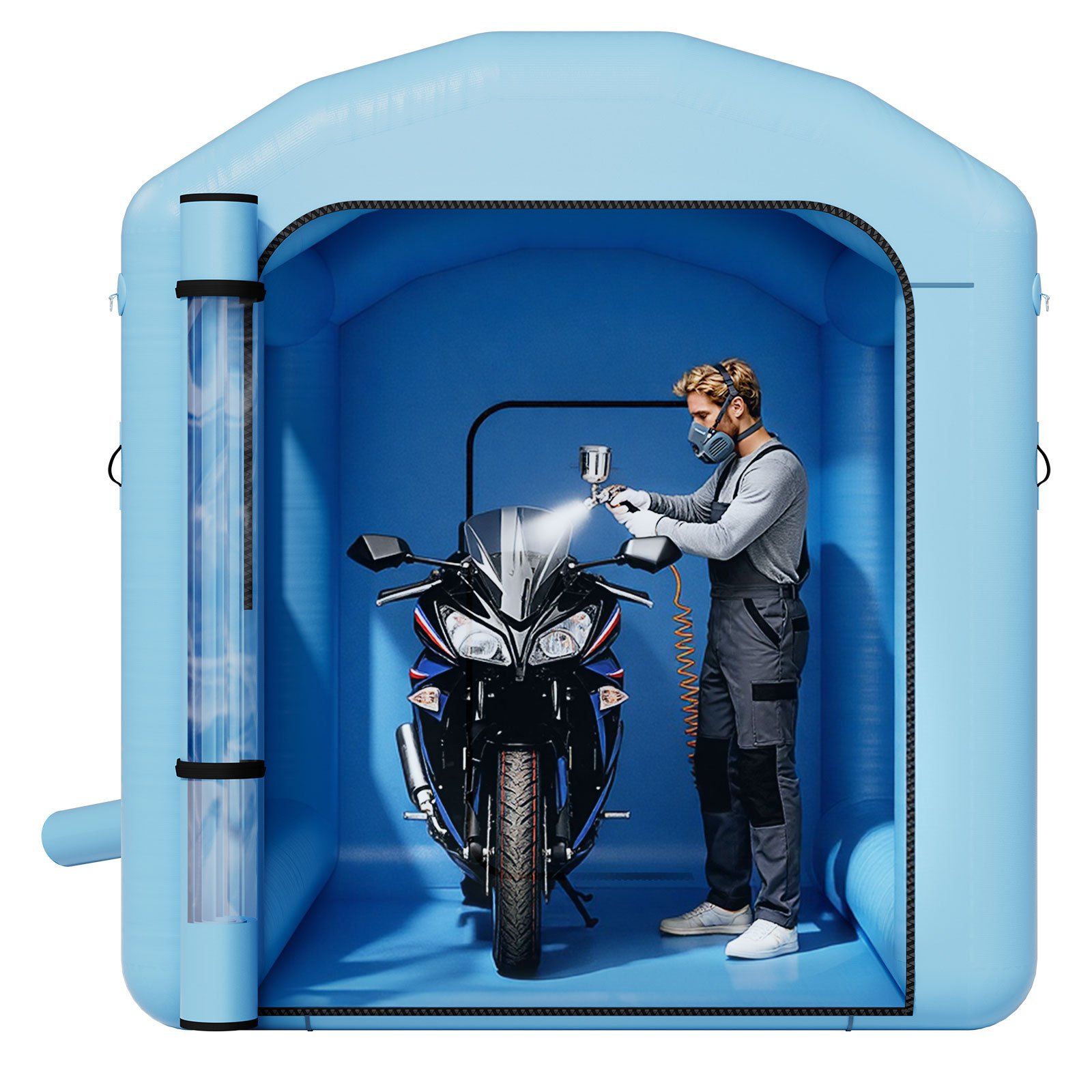 Inflatable Paint Booth, 3 x 2.5 x 2.5 m, Inflatable Spray Booth with 550W Powerful Blower and Air Filter V952-CQSPQF108585RHWTN001V3