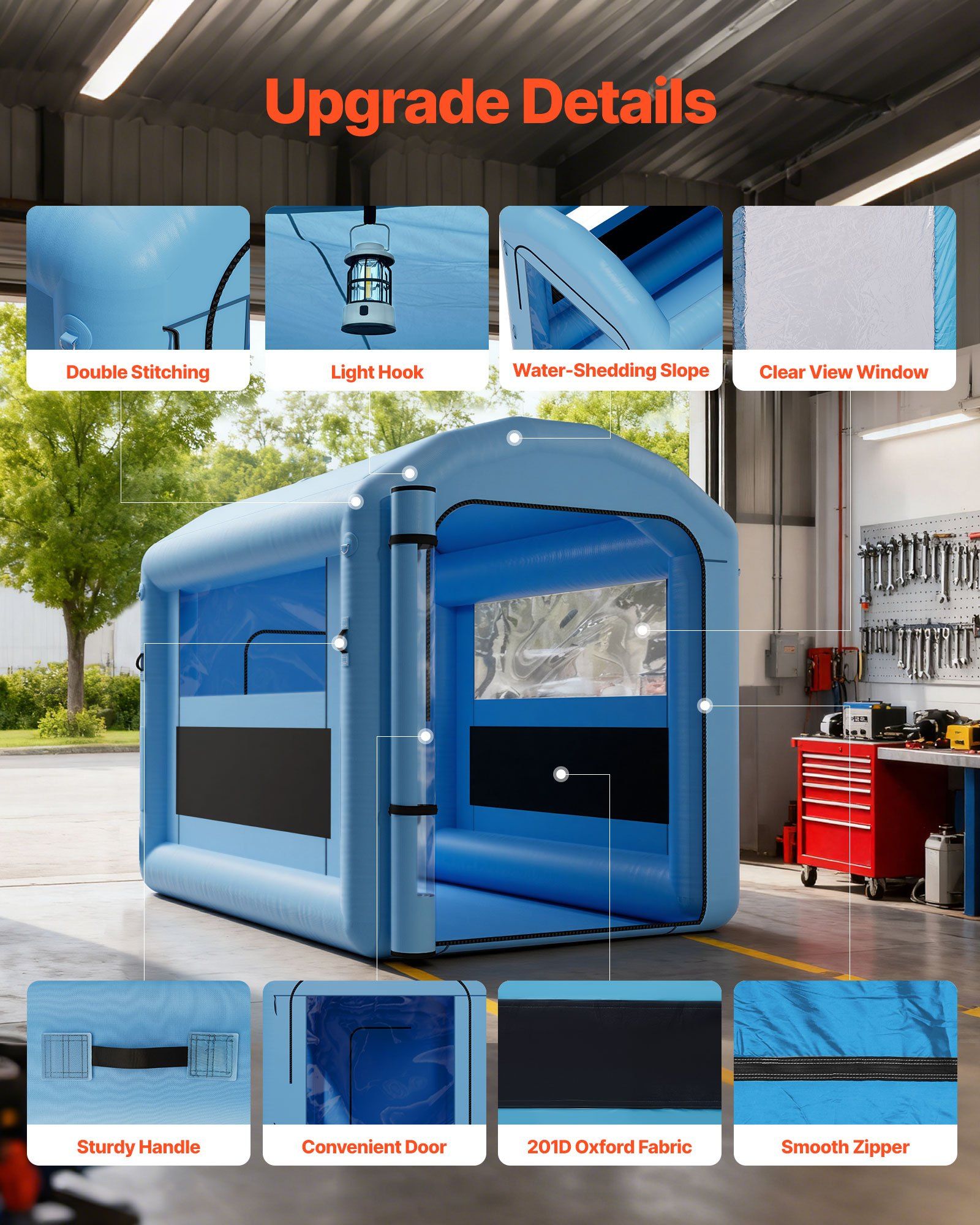 Inflatable Paint Booth, 3 x 2.5 x 2.5 m, Inflatable Spray Booth with 550W Powerful Blower and Air Filter V952-CQSPQF108585RHWTN001V3