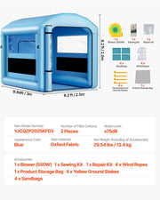Inflatable Paint Booth, 3 x 2.5 x 2.5 m, Inflatable Spray Booth with 550W Powerful Blower and Air Filter V952-CQSPQF108585RHWTN001V3