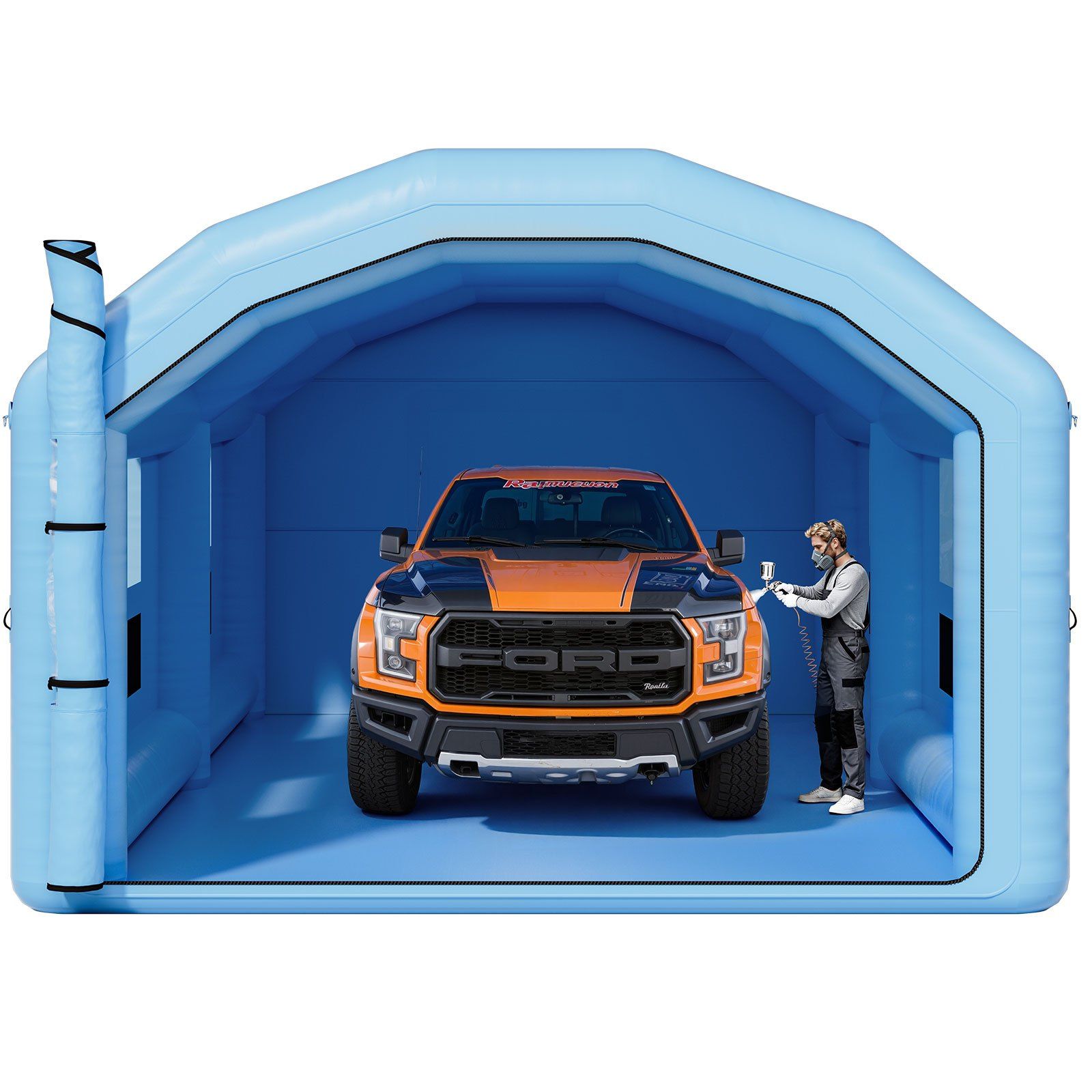 Inflatable Paint Booth, 10 x 6 x 4 m, Inflatable Spray Booth with 950W and 1100W Blowers and Air Filter V952-CQSPQF332013DWJNH001V3