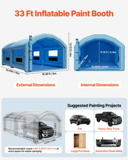 Inflatable Paint Booth, 10 x 6 x 4 m, Inflatable Spray Booth with 950W and 1100W Blowers and Air Filter V952-CQSPQF332013DWJNH001V3
