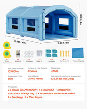 Inflatable Paint Booth, 10 x 6 x 4 m, Inflatable Spray Booth with 950W and 1100W Blowers and Air Filter V952-CQSPQF332013DWJNH001V3