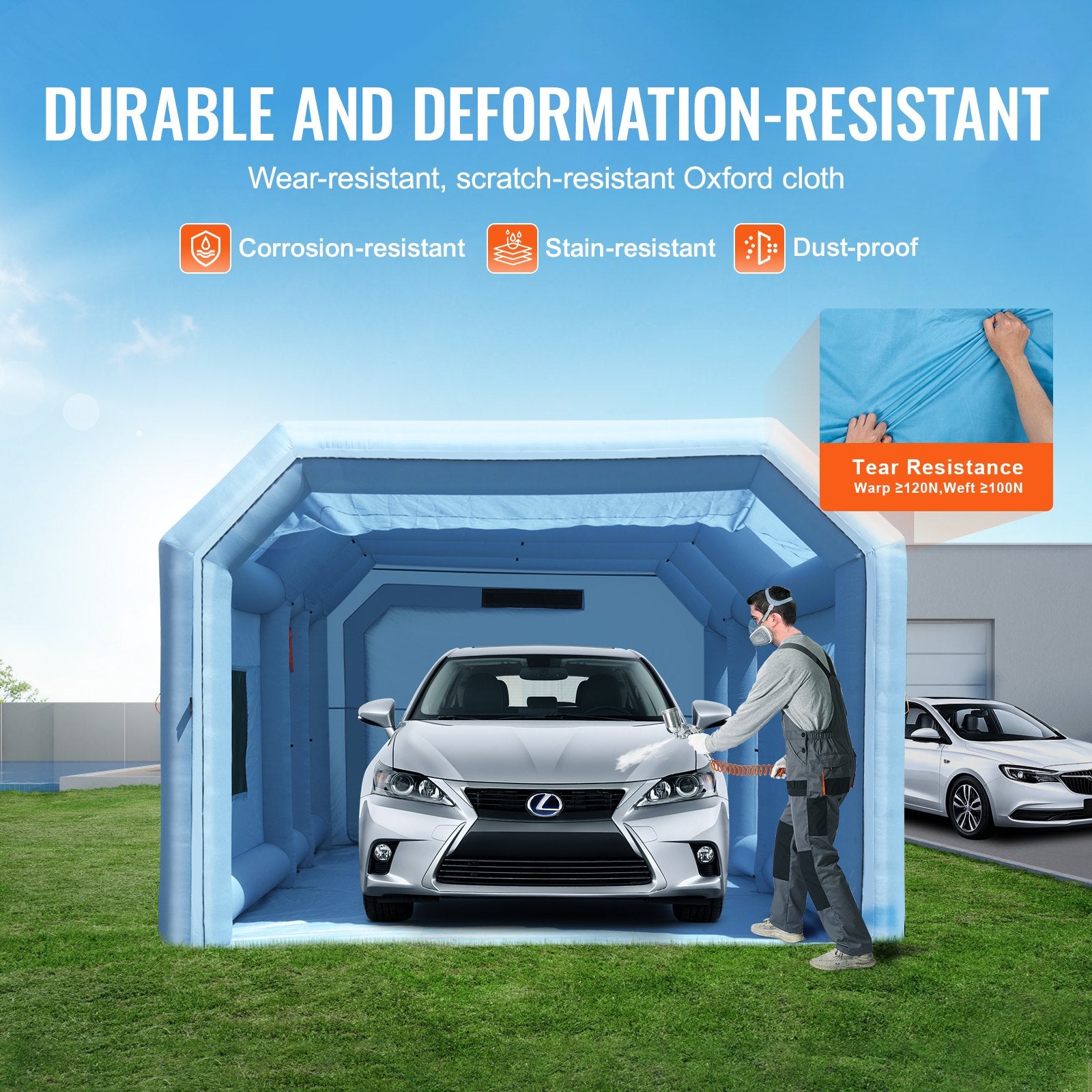 Inflatable Paint Booth 26.2x14.8x9.8ft Inflatable Spray Booth 950W+750W V952-CQSPQFLSKCGLK7J8AV3