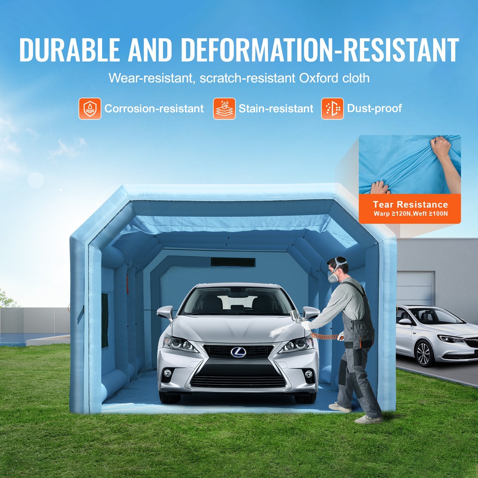 Inflatable Paint Booth 23x13.1x9ft Inflatable Spray Booth 750W+480W Blower V952-CQSPQFLSKCGLKCDG9V3