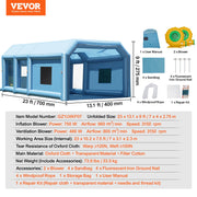 Inflatable Paint Booth 23x13.1x9ft Inflatable Spray Booth 750W+480W Blower V952-CQSPQFLSKCGLKCDG9V3