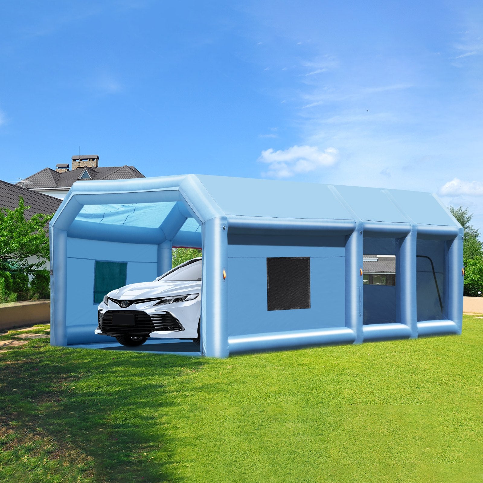 Inflatable Paint Booth 23x13.1x9ft Inflatable Spray Booth 750W+480W Blower V952-CQSPQFLSKCGLKCDG9V3