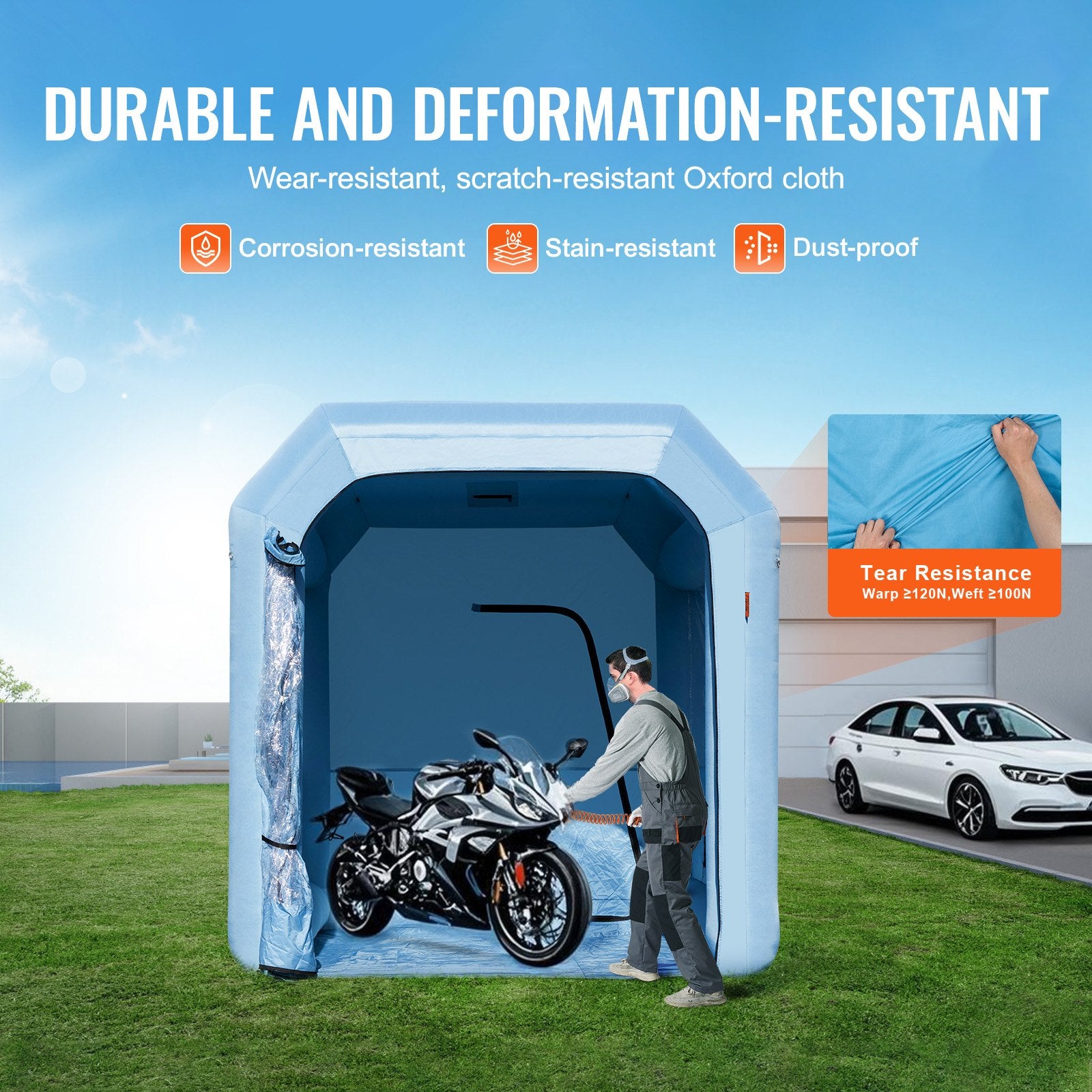Inflatable Paint Booth, 9.8 x 8.2 x 8.2 ft Inflatable Spray Booth, with 550W Powerful Blower and Air Filter V952-CQSPQFLSKCGLKNDD2V3