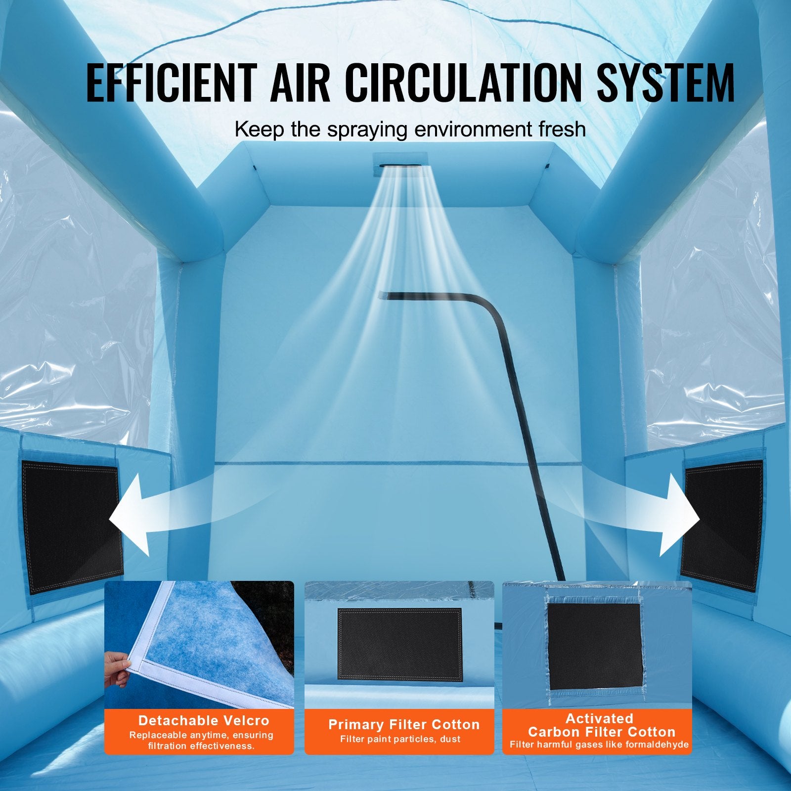 Inflatable Paint Booth, 9.8 x 8.2 x 8.2 ft Inflatable Spray Booth, with 550W Powerful Blower and Air Filter V952-CQSPQFLSKCGLKNDD2V3