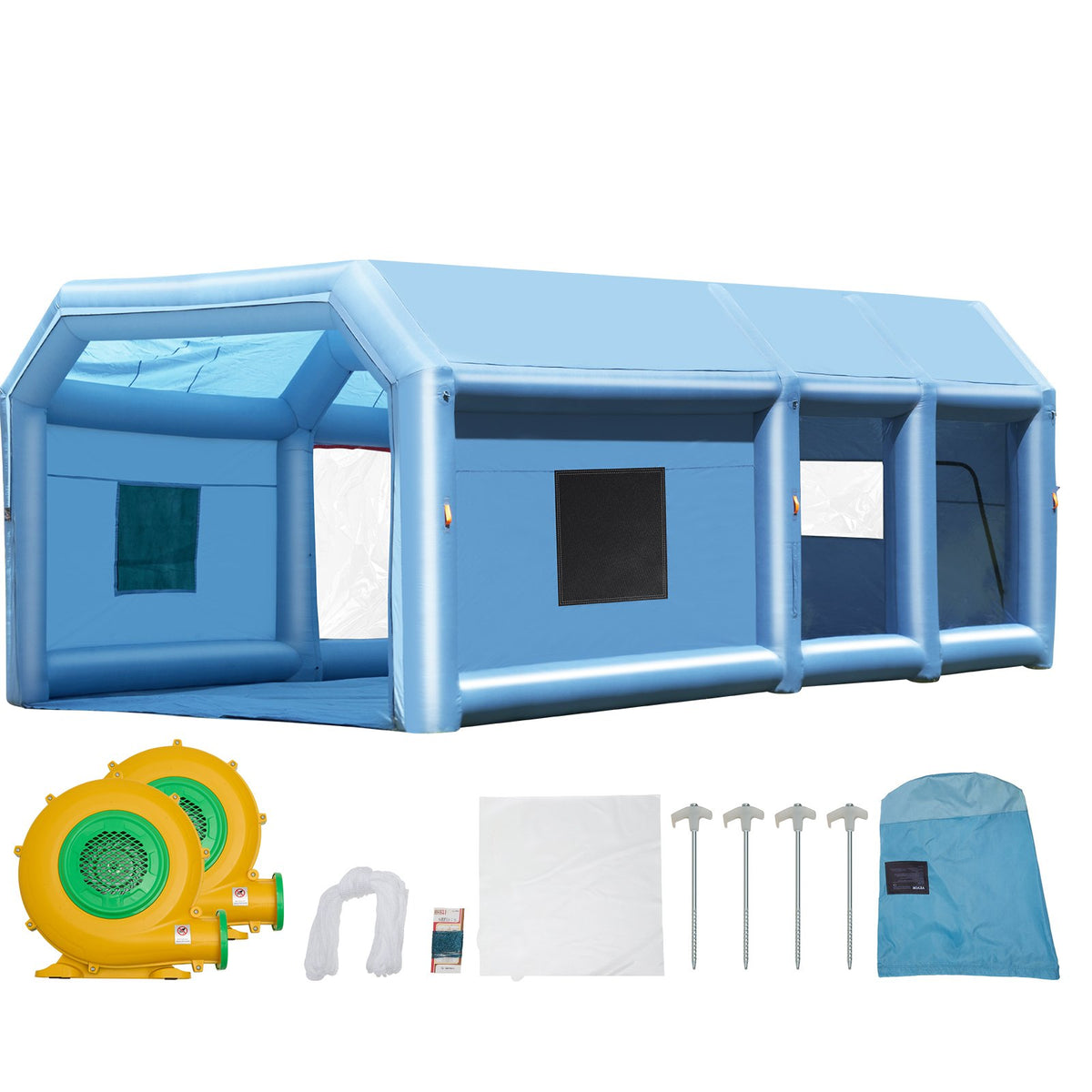 Inflatable Paint Booth 29.5x15.7x11.8ft Inflatable Spray Booth 950W+750W V952-CQSPQFLSKCGLKV62LV3