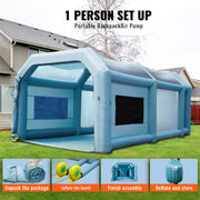 Inflatable Spray Booth Car Paint Tent 20x10x8ft Filter System 2 Blowers V952-CQSPQFLSS2010Y97FV3